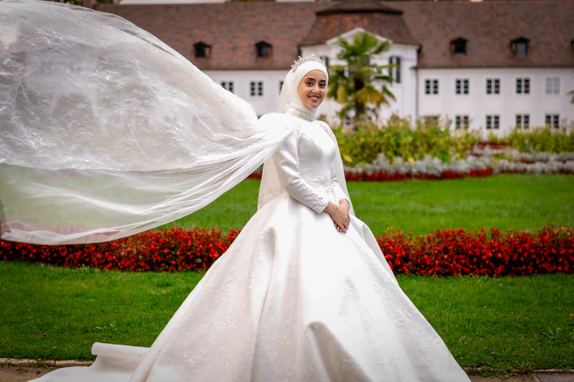 Brautschleier im Wind