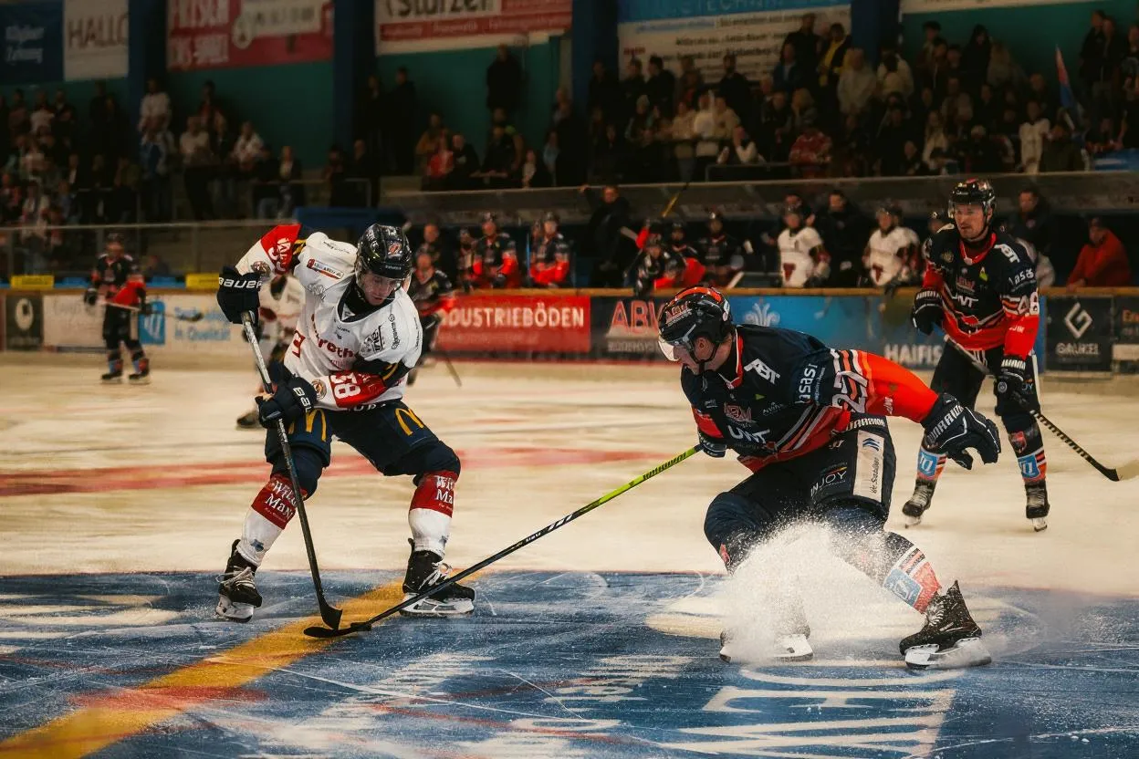 Eishockey Kampf um den Puck