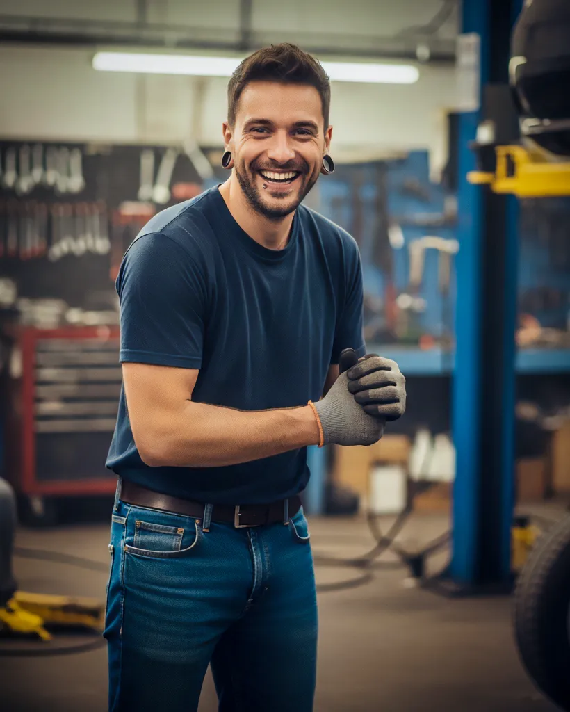 Handwerker Portrait in Werkstatt