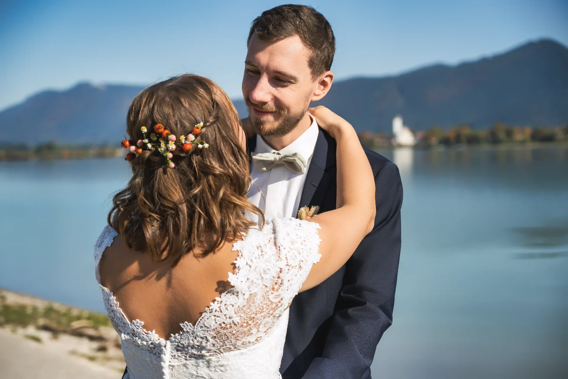 Romantische Seeumarmung