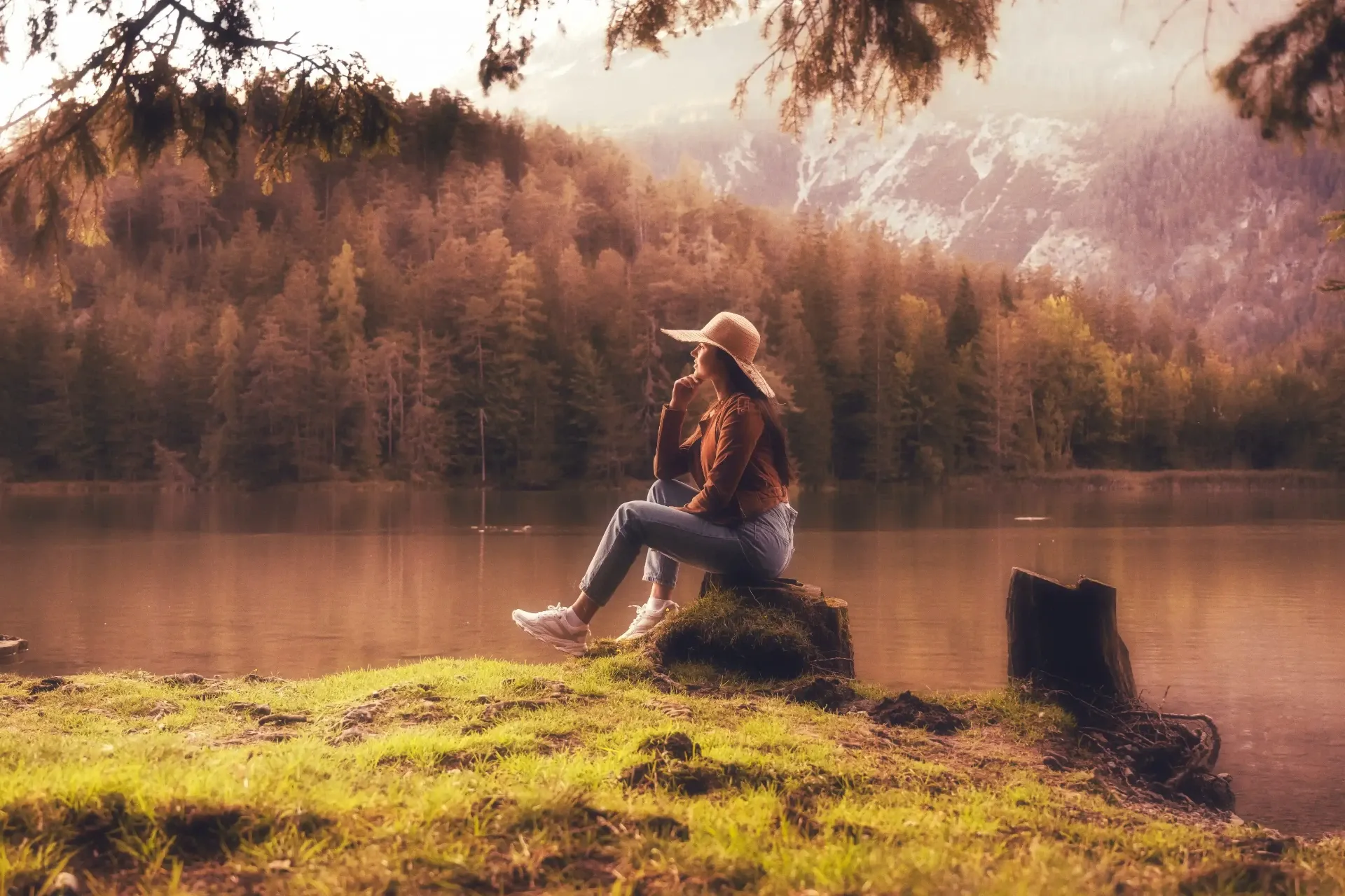 Atmosphärisches Seeufer Portrait