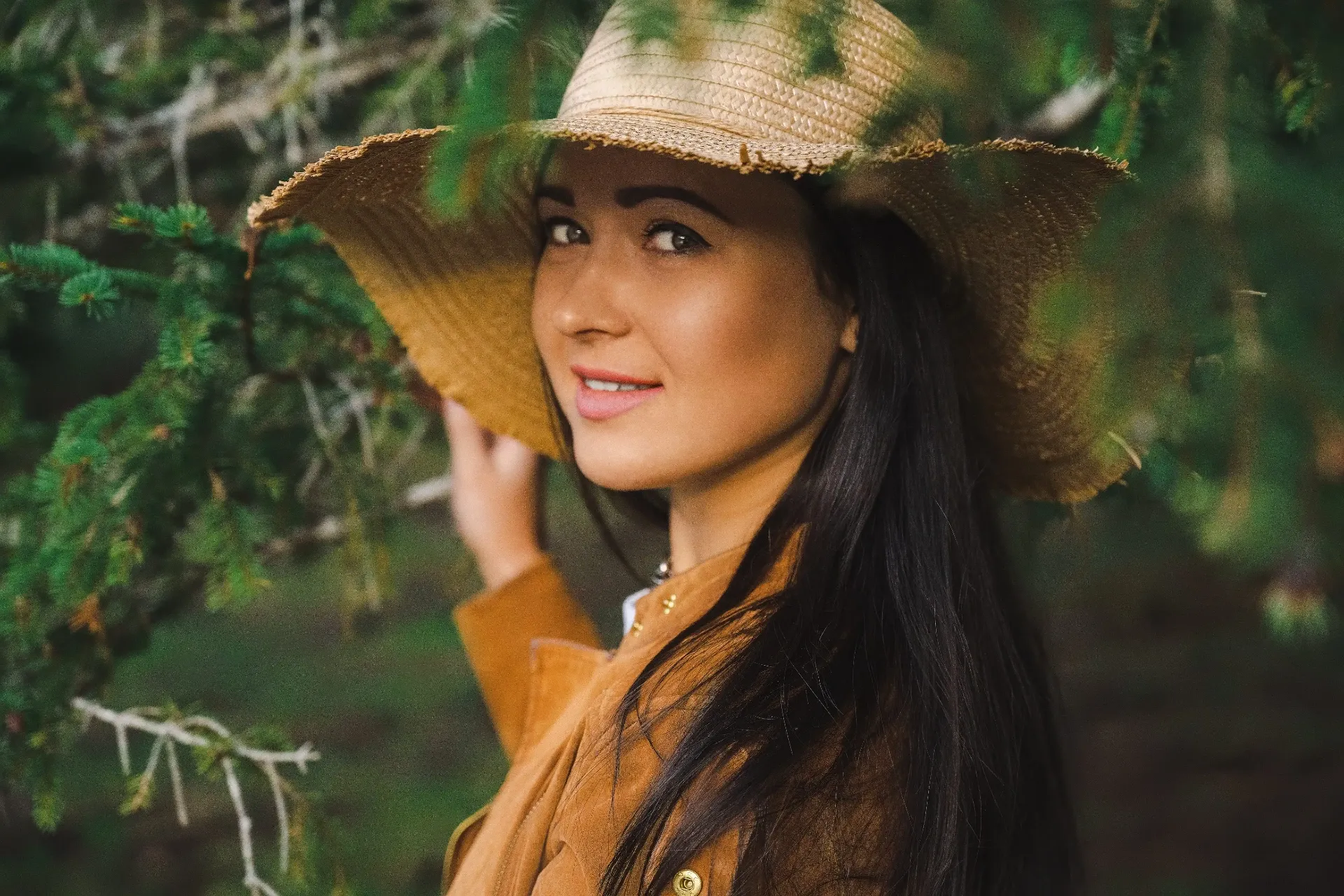 Natürliches Strohhut Portrait